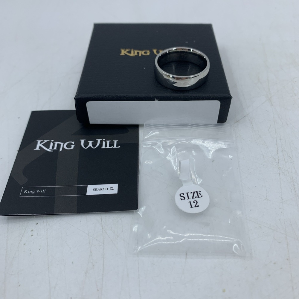 Stainless Steel Mens 12 Wedding Band Plain Silver Color‎ NEW OPEN BOX